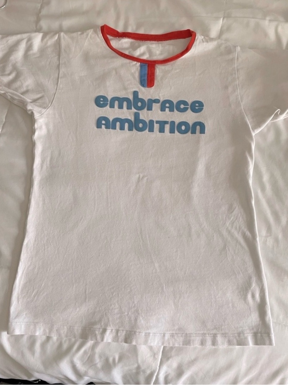 Tory Sport “Embrace Ambition” graphic ringer tee